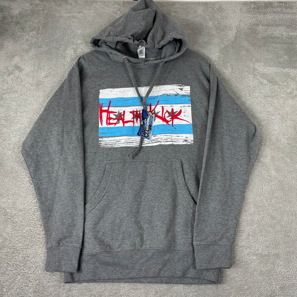 Health Kick Chicago Hoodie Mens Large Gray Independent Trading Co Streetwear